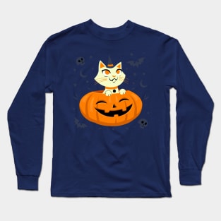 Spooky Pumpkin Kitty Long Sleeve T-Shirt